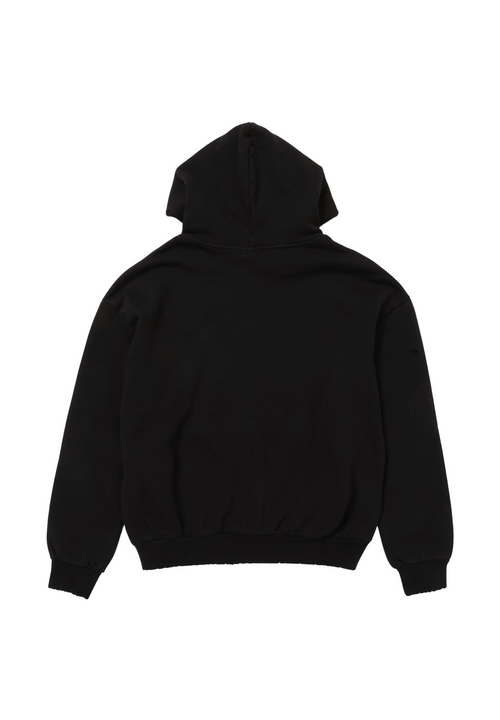 DISTRESSED ZIP HOODIE