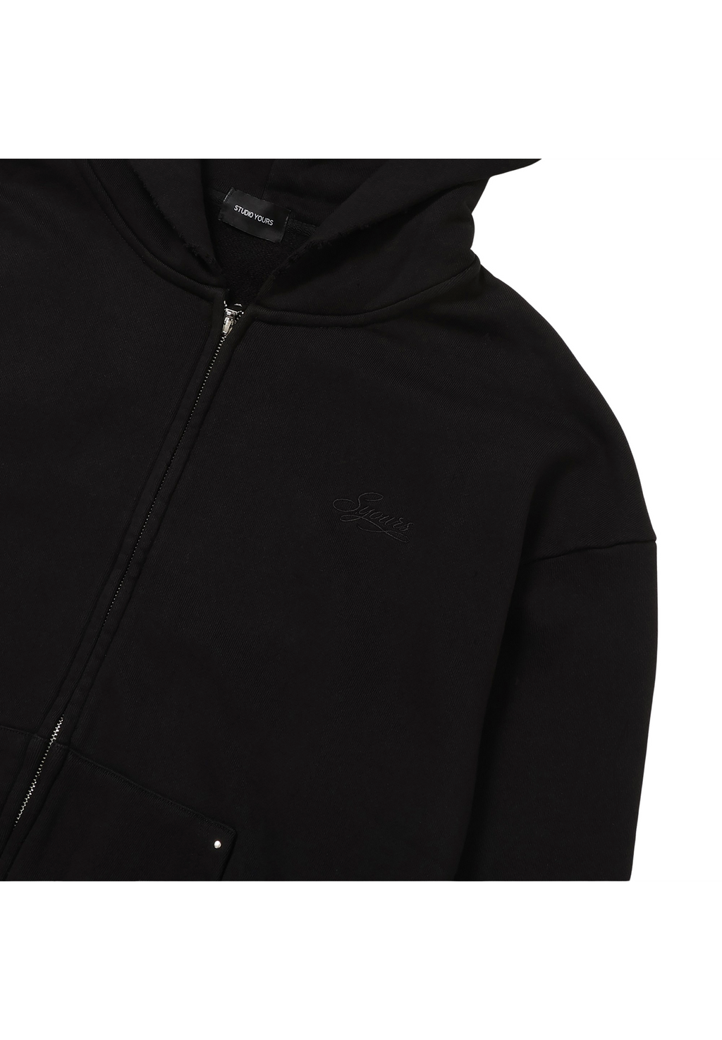 DISTRESSED ZIP HOODIE